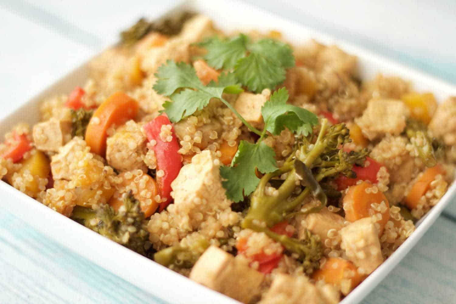 Baked Tofu and Vegetable Casserole with Quinoa