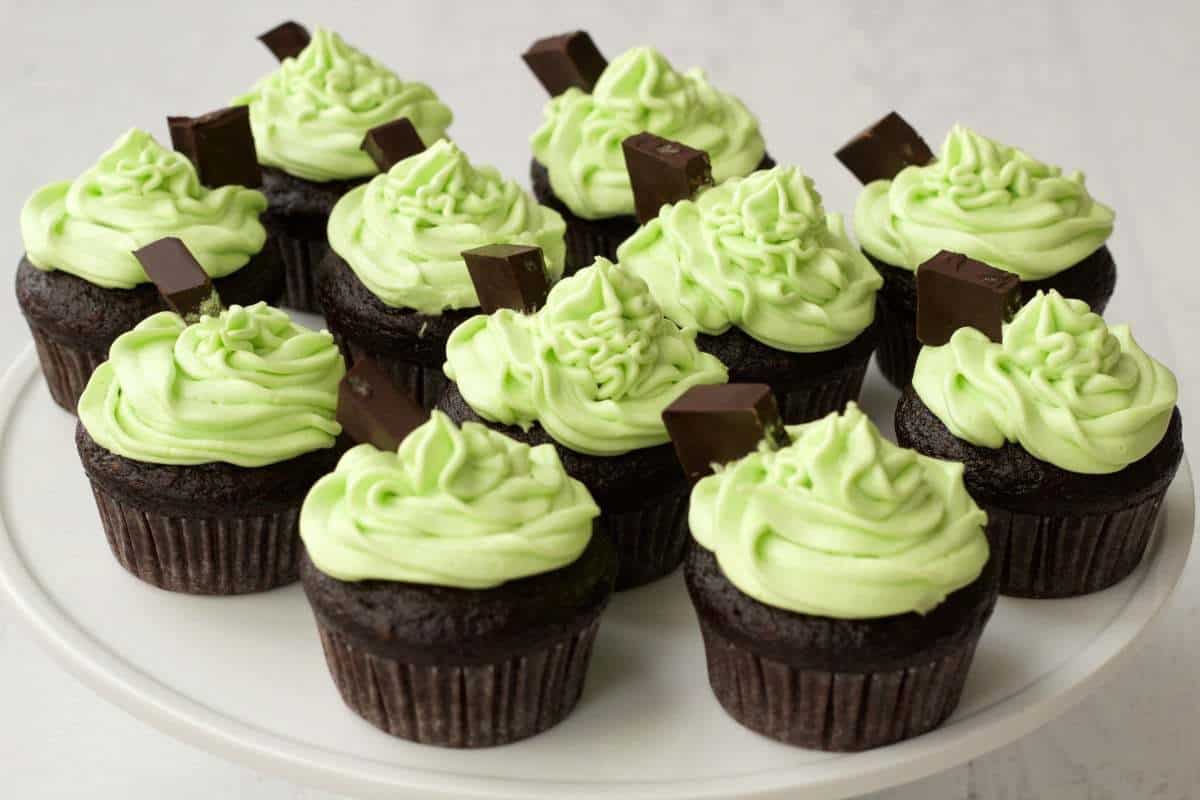 Vegan Chocolate Cupcakes with Mint Buttercream Frosting