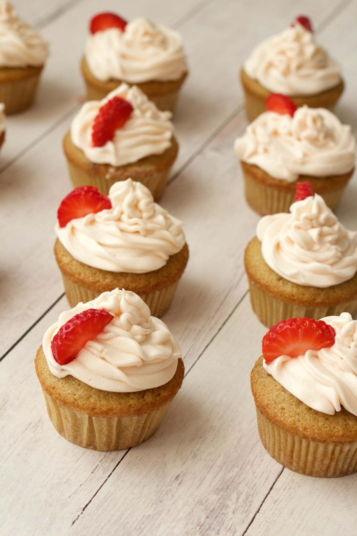 Vegan Vanilla Cupcakes with Strawberry Vanilla Frosting - Loving It Vegan