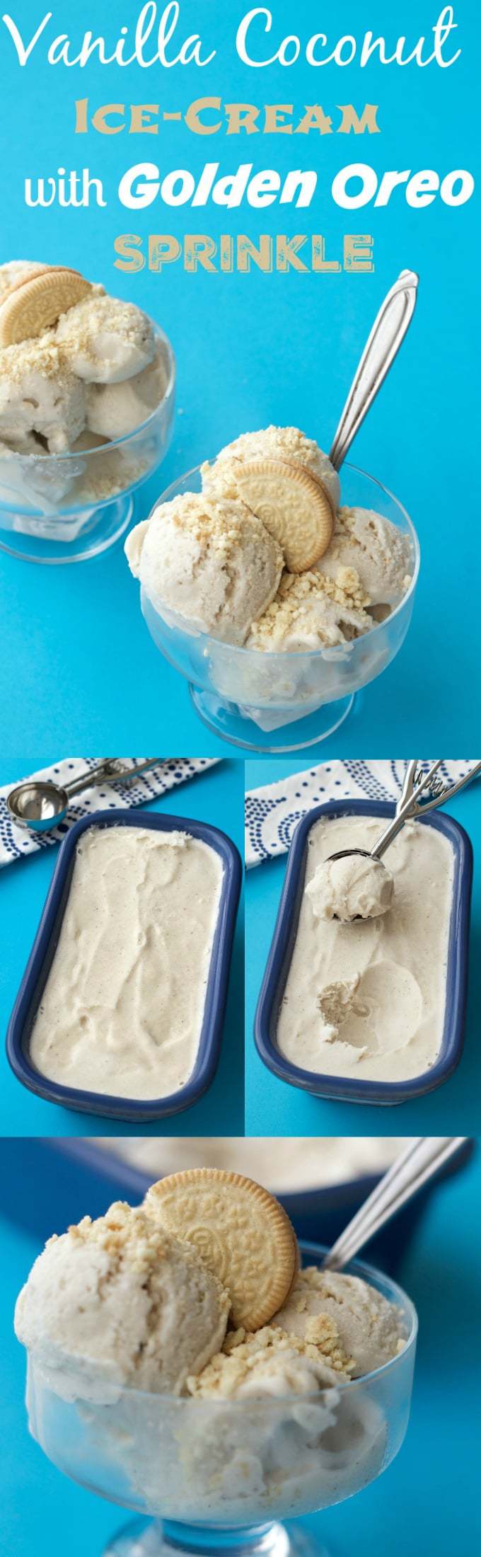 Vanilla Coconut Ice Cream with Golden Oreo Sprinkle #vegan #lovingitvegan #dairyfree #glutenfree #icecream #dessert