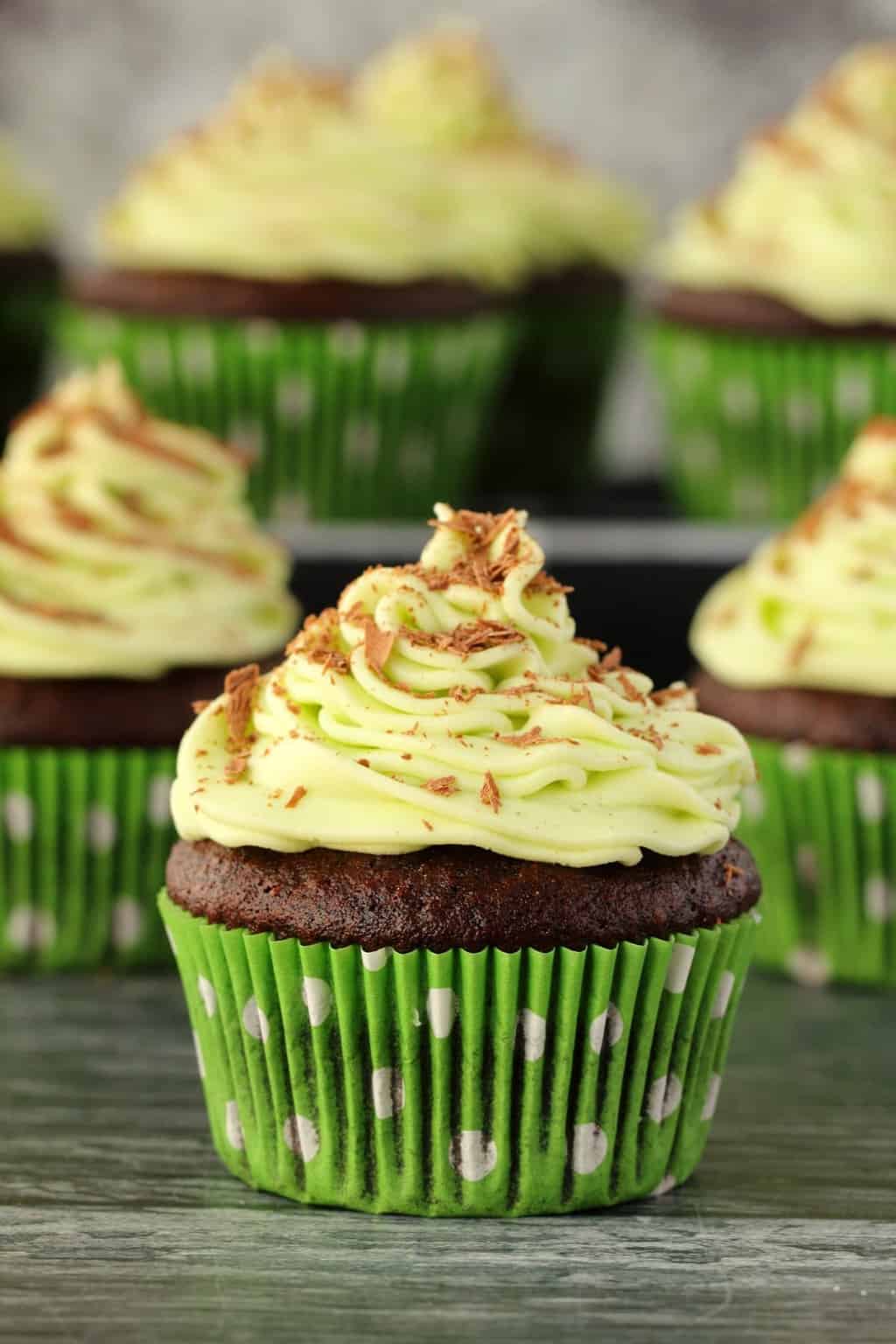 Vegan Chocolate Cupcakes With Mint Buttercream Frosting