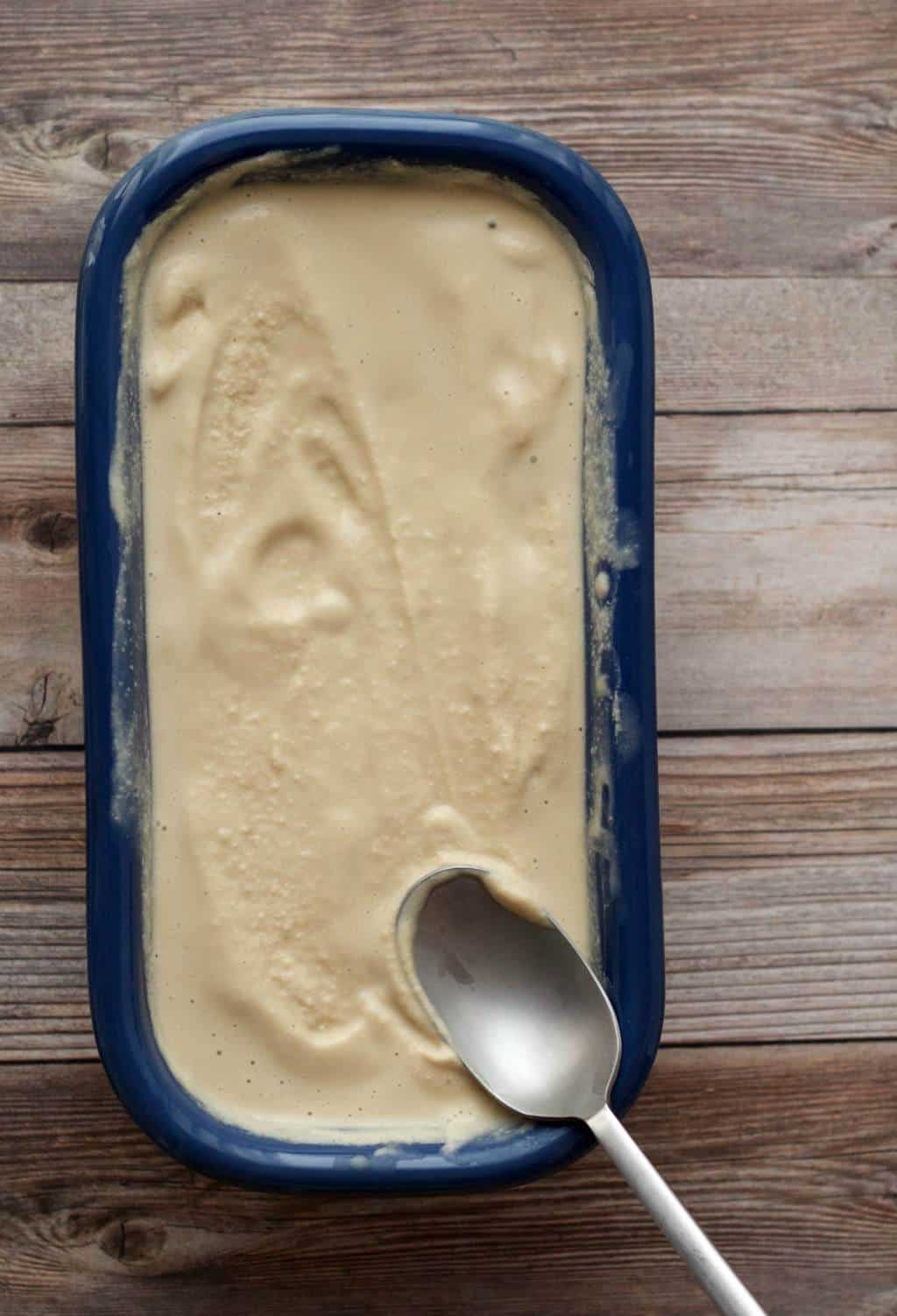 Vegan Salted Caramel Ice Cream #vegan #lovingitvegan #saltedcaramel #icecream #glutenfree #dairyfree #dessert