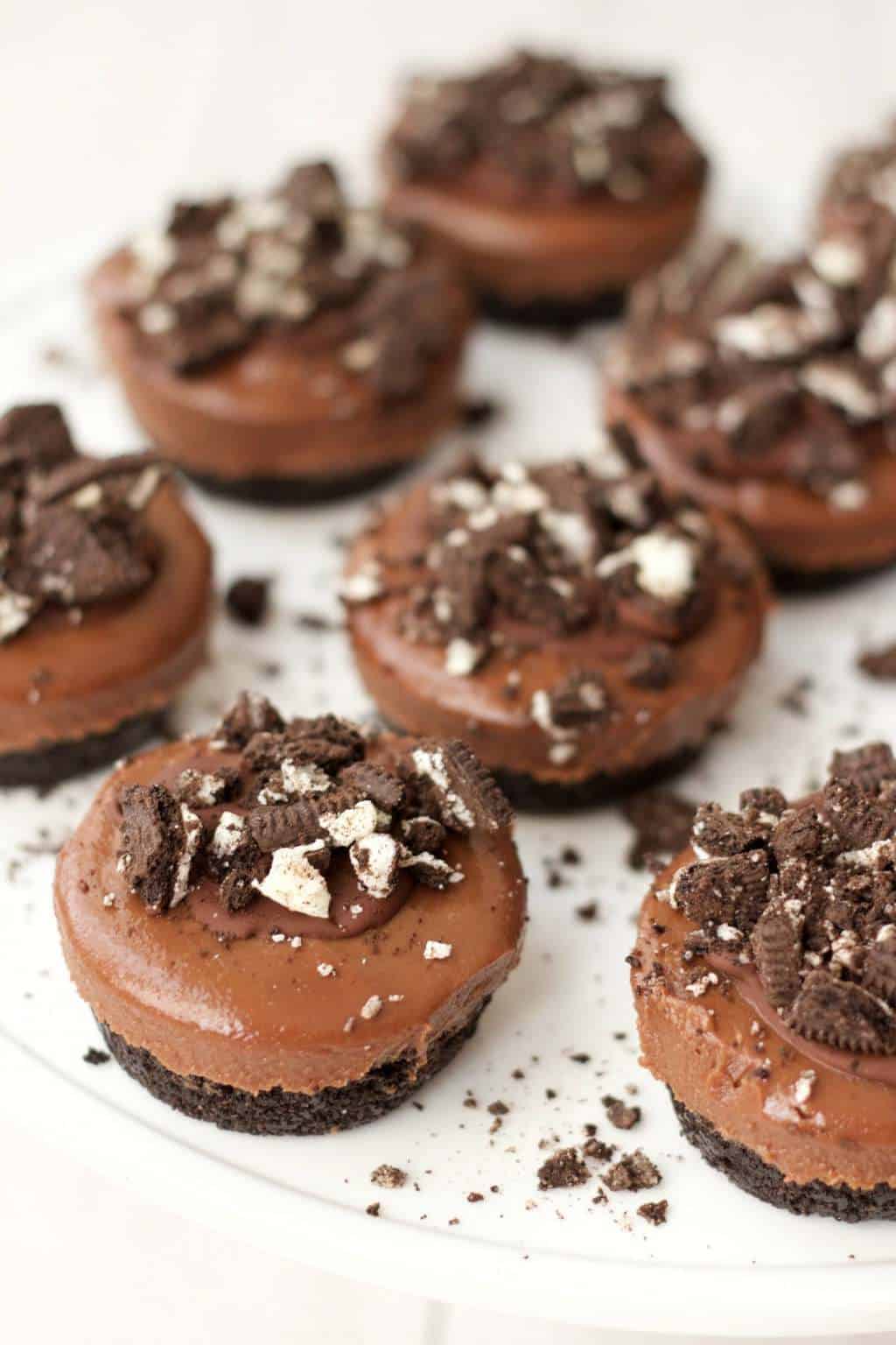  Mini Cheesecakes Au chocolat Vegan #vegan #lovingitvegan #cheesecakes #dessert #dairyfree #oreos 