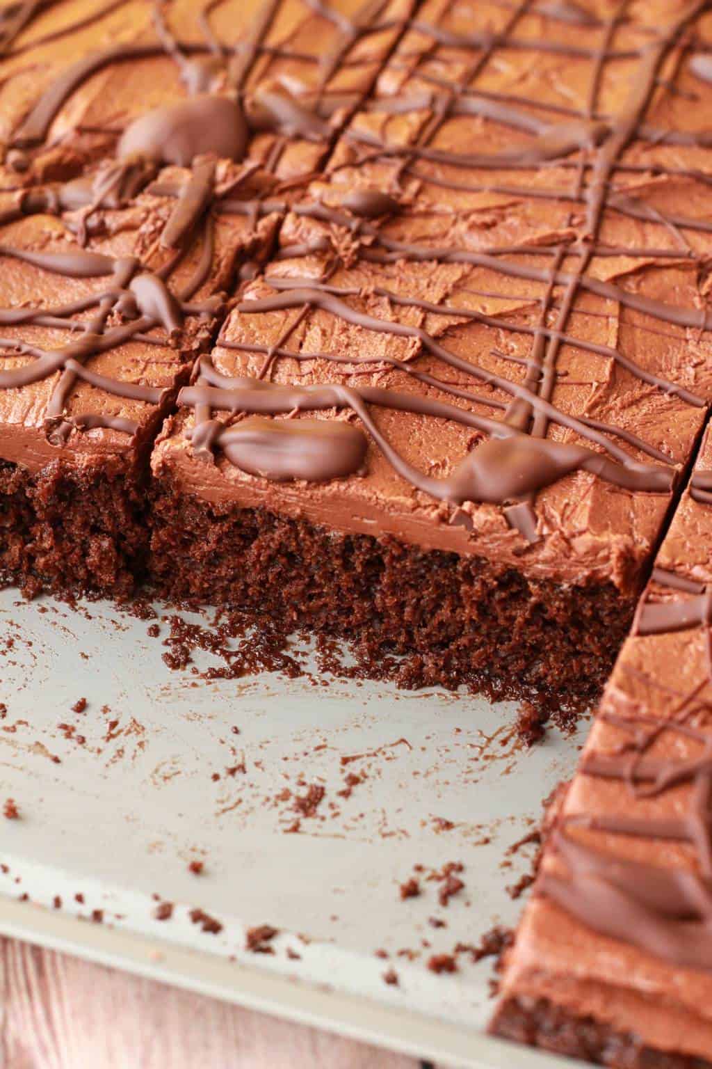 Chocolate Sheet Cake With Chocolate Fudge Frosting