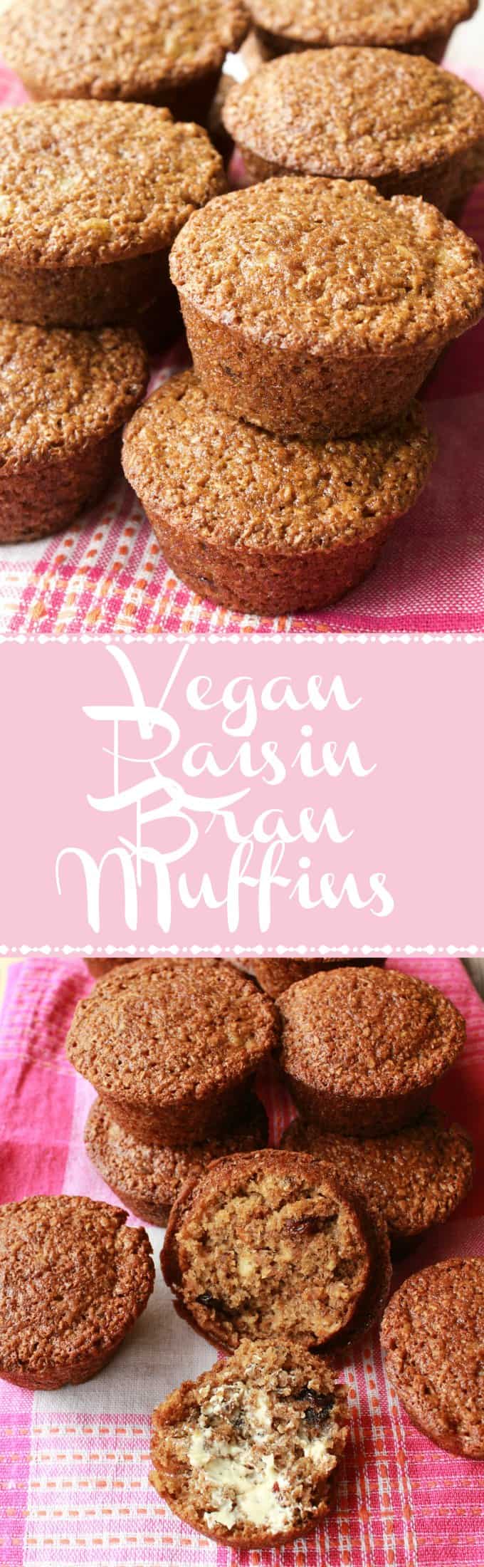 Easy vegan raisin bran muffins
