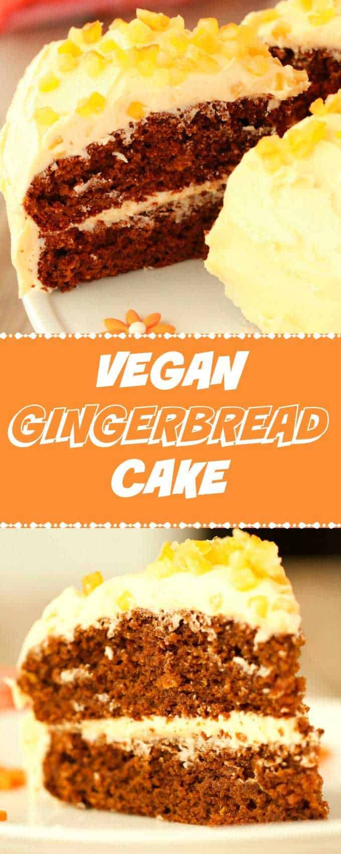 gingerbread cake with orange frosting