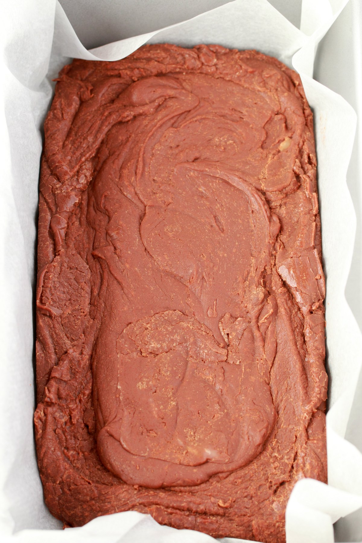 Set fudge in a parchment lined loaf pan. 