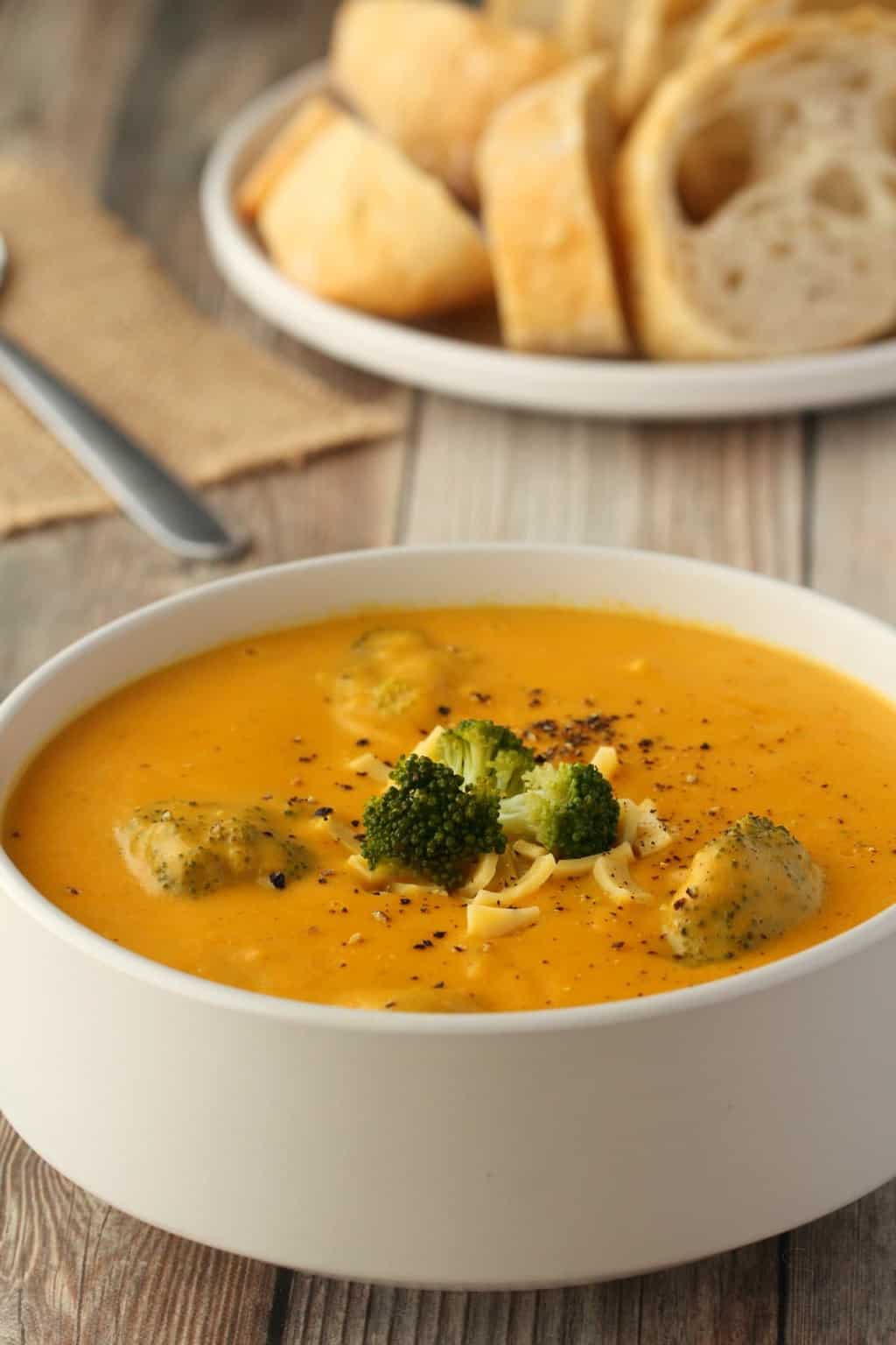 Vegan Broccoli Cheese Soup – Rich and Cheesy!