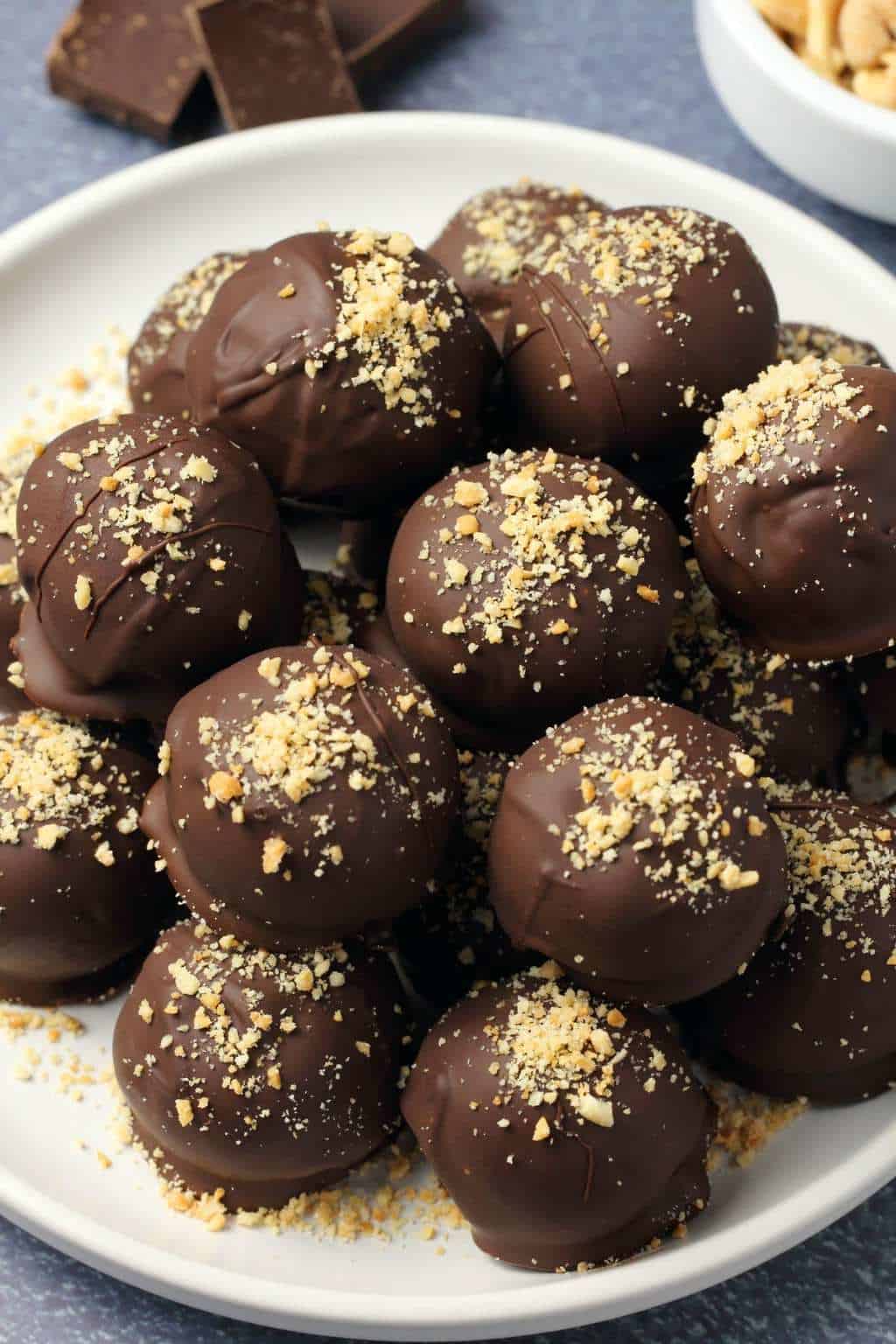 Vegan Peanut Butter Balls Covered with Chocolate - Loving It Vegan