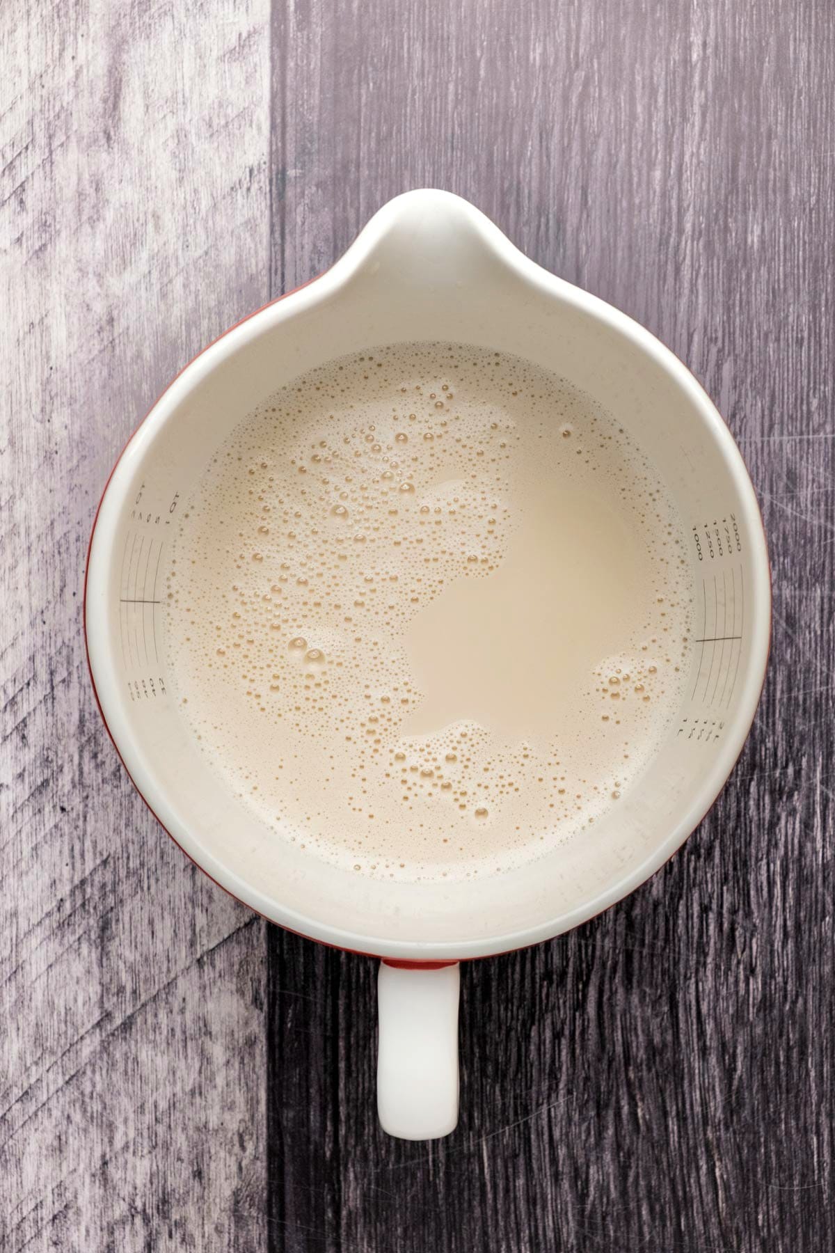 Almond milk in a jug.