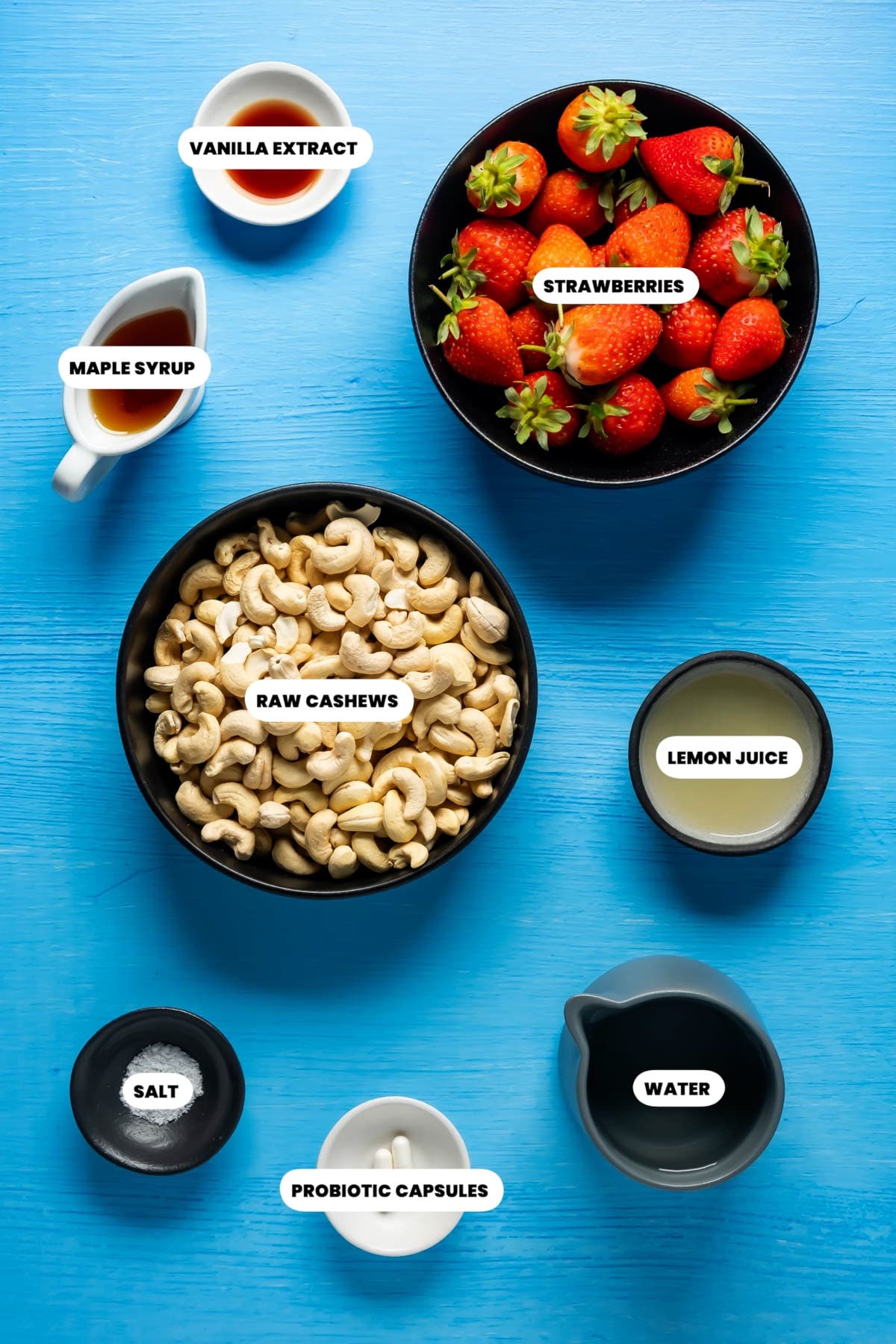 Ingredients to make vegan yogurt.