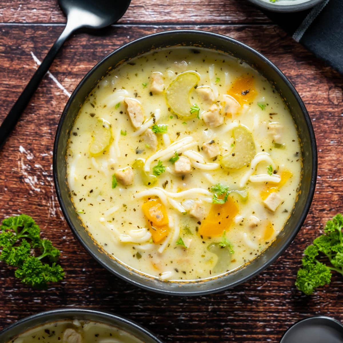 Vegan Chicken Noodle Soup - Healthier Steps