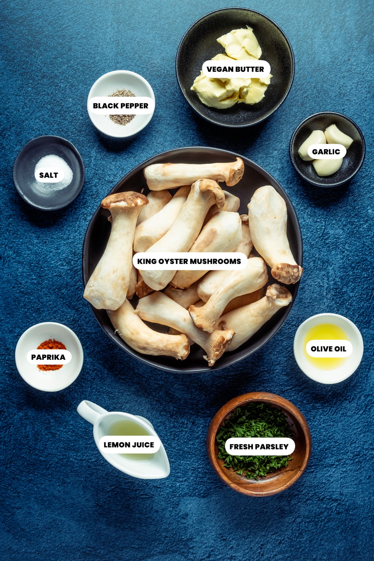 Ingredients to make vegan scallops.